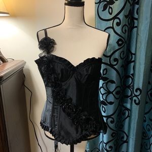 Black Rose Detailed Fashion Corest